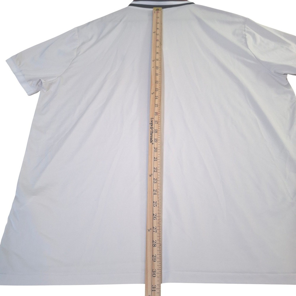 Polo Ralph Lauren Performance 1/4 Zip Polo Shirt Mens 2XL White Striped Collar - Picture 10 of 10